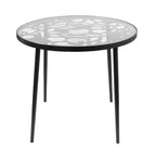 LeisureMod Devon 31 Modern Bistro Dining Table - Rust-Proof Aluminum Tree-Design Base with Circular Tempered Glass Top for Indoor/Outdoor Use