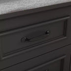 Famapy Armoire Penderie 6 Portes Noire avec Banc, Tringle et Crochets