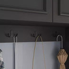 Famapy Armoire Penderie 6 Portes Noire avec Banc, Tringle et Crochets