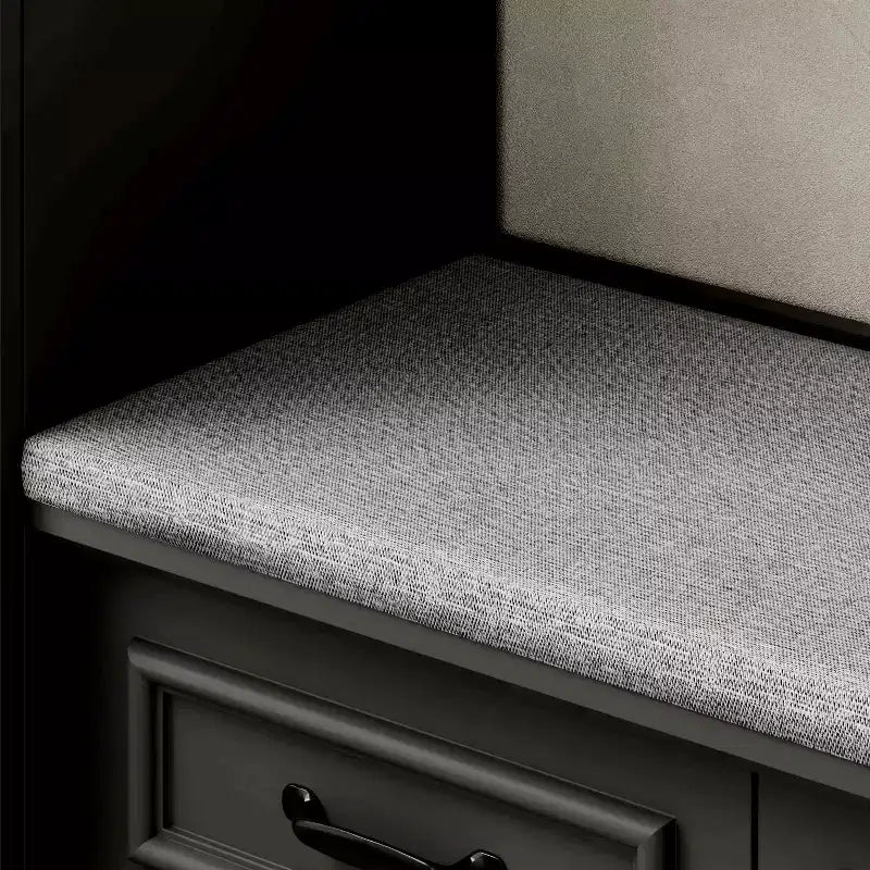 Famapy Armoire Penderie 6 Portes Noire avec Banc, Tringle et Crochets