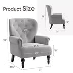 Fauteuil à oreilles large Hyleory 31'' en velours