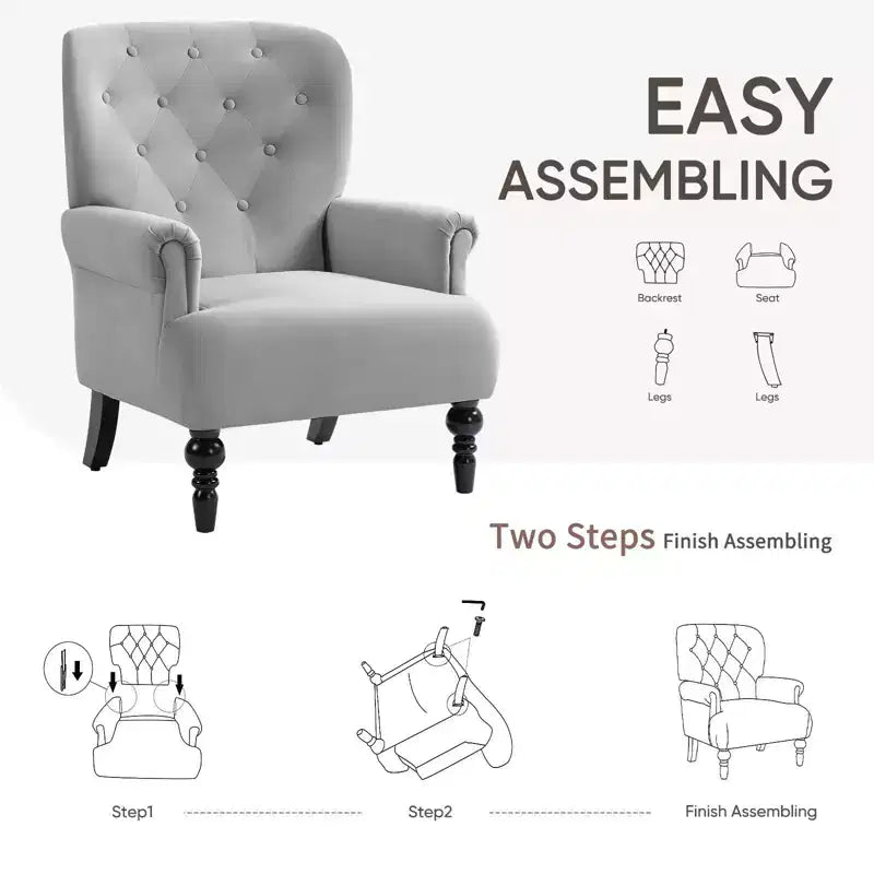 Fauteuil à oreilles large Hyleory 31'' en velours