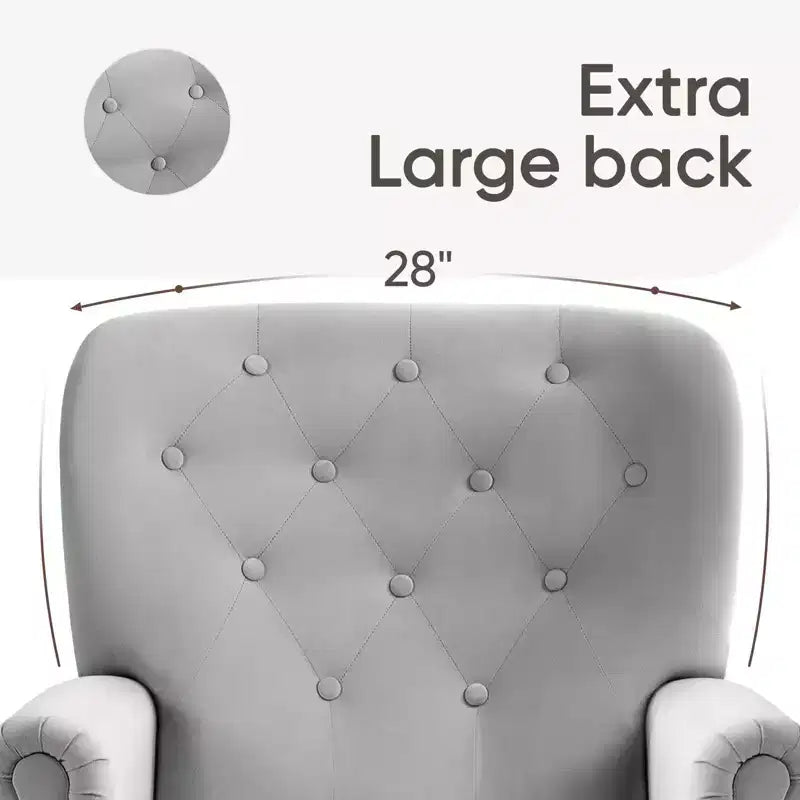 Fauteuil à oreilles large Hyleory 31'' en velours