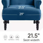 Fauteuil à oreilles large Hyleory 31'' en velours
