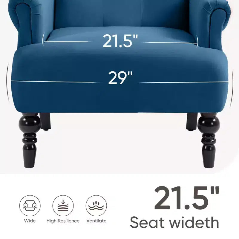 Fauteuil à oreilles large Hyleory 31'' en velours