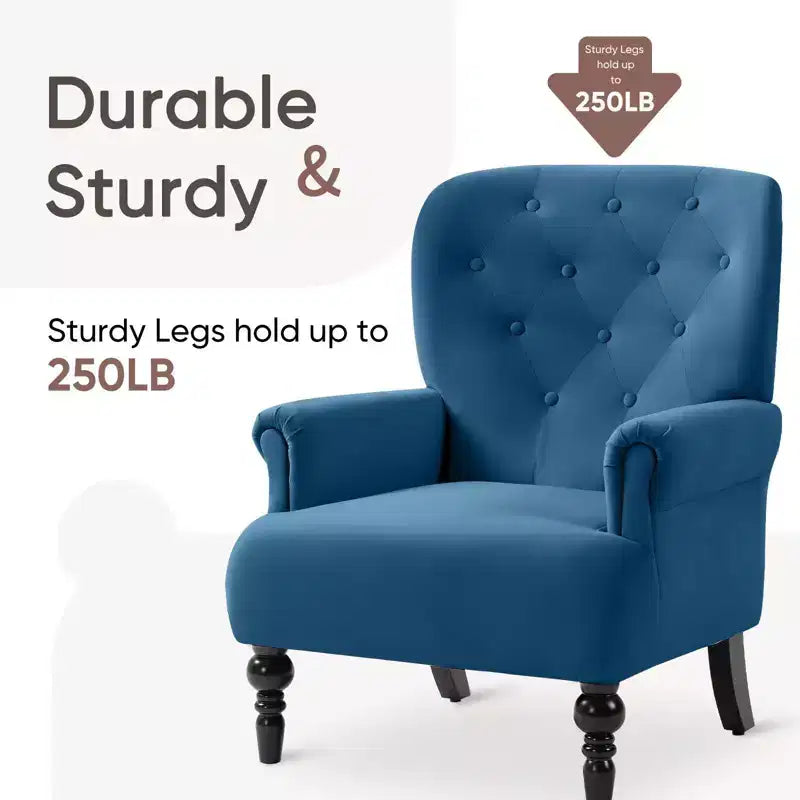 Fauteuil à oreilles large Hyleory 31'' en velours