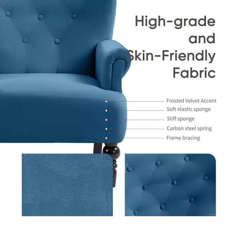 Fauteuil à oreilles large Hyleory 31'' en velours