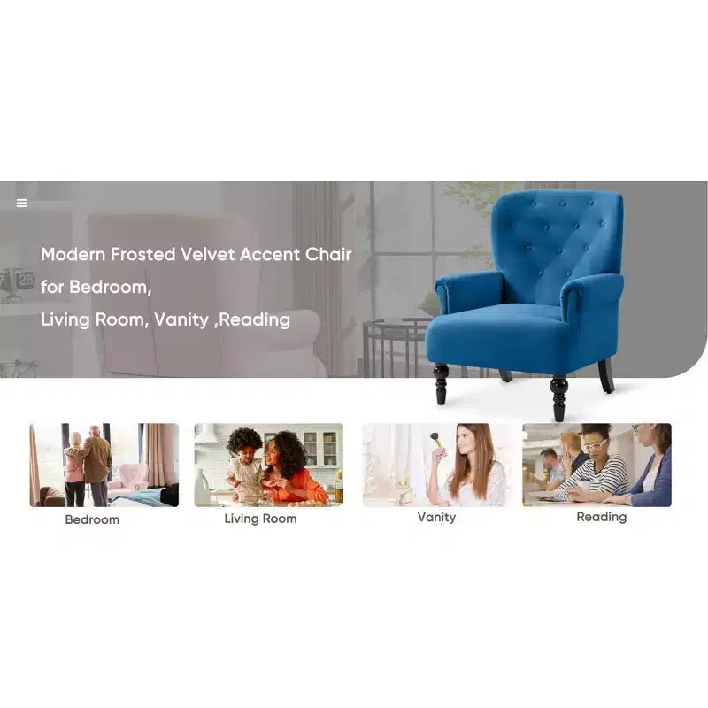 Fauteuil à oreilles large Hyleory 31'' en velours