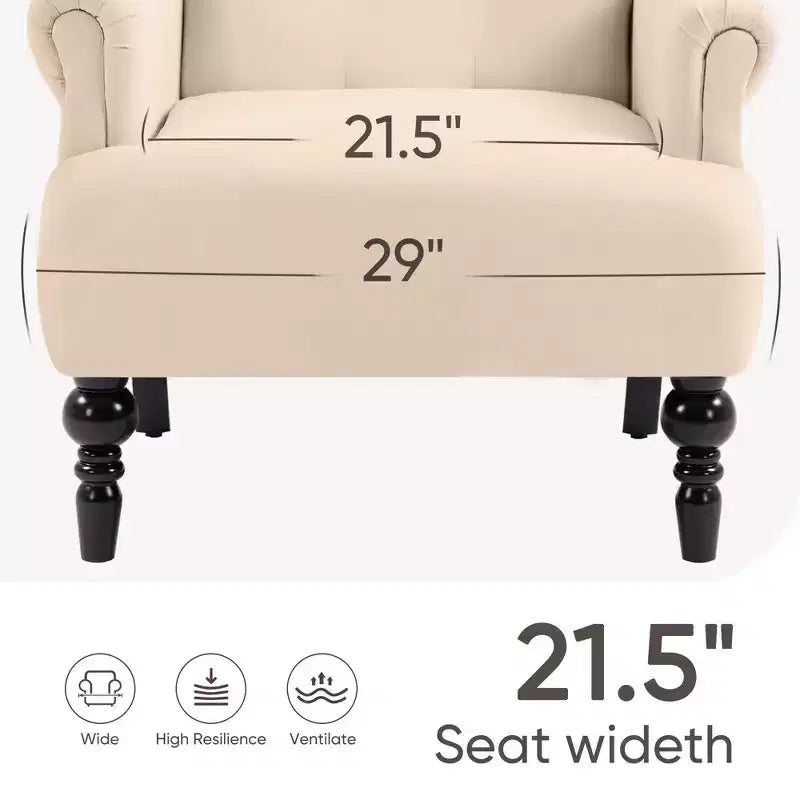 Fauteuil à oreilles large Hyleory 31'' en velours