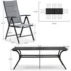 PURPLE LEAF Salon de jardin pliant avec chaises et table