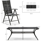 PURPLE LEAF Salon de jardin pliant avec chaises et table