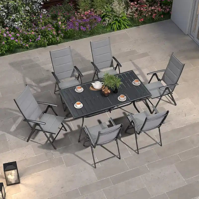PURPLE LEAF Salon de jardin pliant avec chaises et table