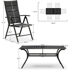 PURPLE LEAF Salon de jardin pliant avec chaises et table