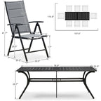 PURPLE LEAF Salon de jardin pliant avec chaises et table
