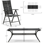 PURPLE LEAF Salon de jardin pliant avec chaises et table
