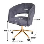Chaise de bureau réglable et mobile en velours côtelé Hyleory
