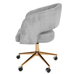 Chaise de bureau réglable et mobile en velours côtelé Hyleory