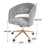 Chaise de bureau réglable et mobile en velours côtelé Hyleory