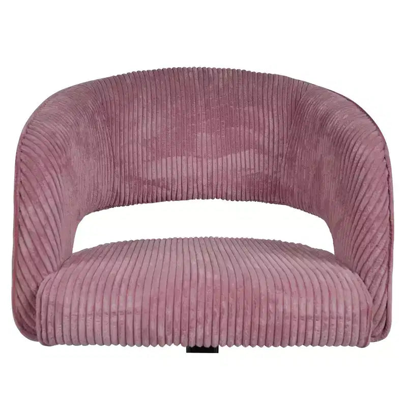 Chaise de bureau réglable et mobile en velours côtelé Hyleory