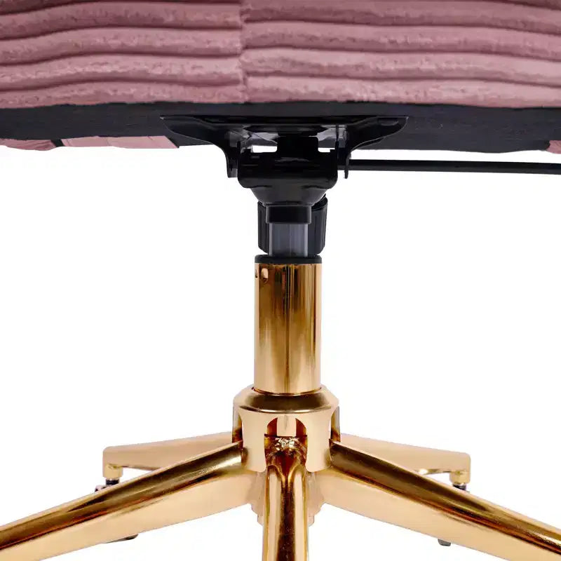 Chaise de bureau réglable et mobile en velours côtelé Hyleory