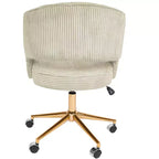 Chaise de bureau réglable et mobile en velours côtelé Hyleory