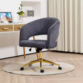 Chaise de bureau réglable et mobile en velours côtelé Hyleory