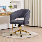 Chaise de bureau réglable et mobile en velours côtelé Hyleory
