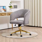 Chaise de bureau réglable et mobile en velours côtelé Hyleory