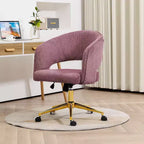 Chaise de bureau réglable et mobile en velours côtelé Hyleory