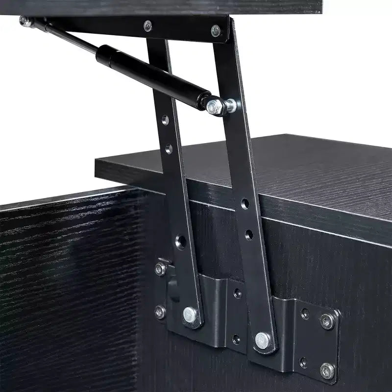 Table basse relevable VECELO 42 pouces avec pieds en métal, table centrale escamotable avec compartiment caché et 2 étagères de rangement
