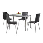LumiSource 5pc Fuji Mason Swivel Dining Set Stainless Steel