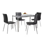 LumiSource Ensemble de salle à manger pivotant Fuji Mason 5 pièces en acier inoxydable