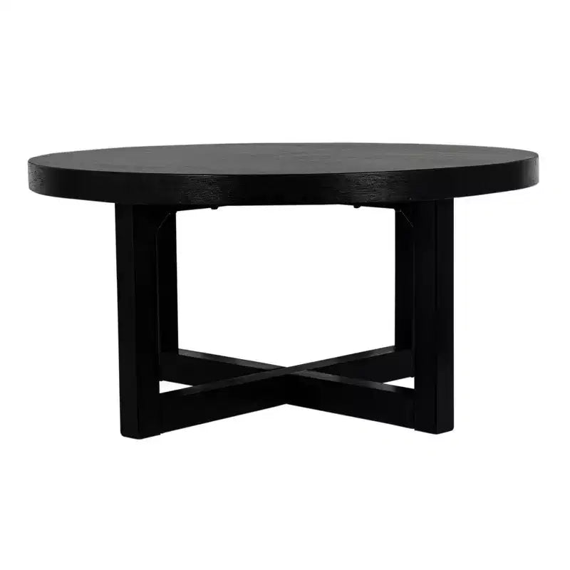 Table basse ronde East at Main 38 avec piétement entrecroisé