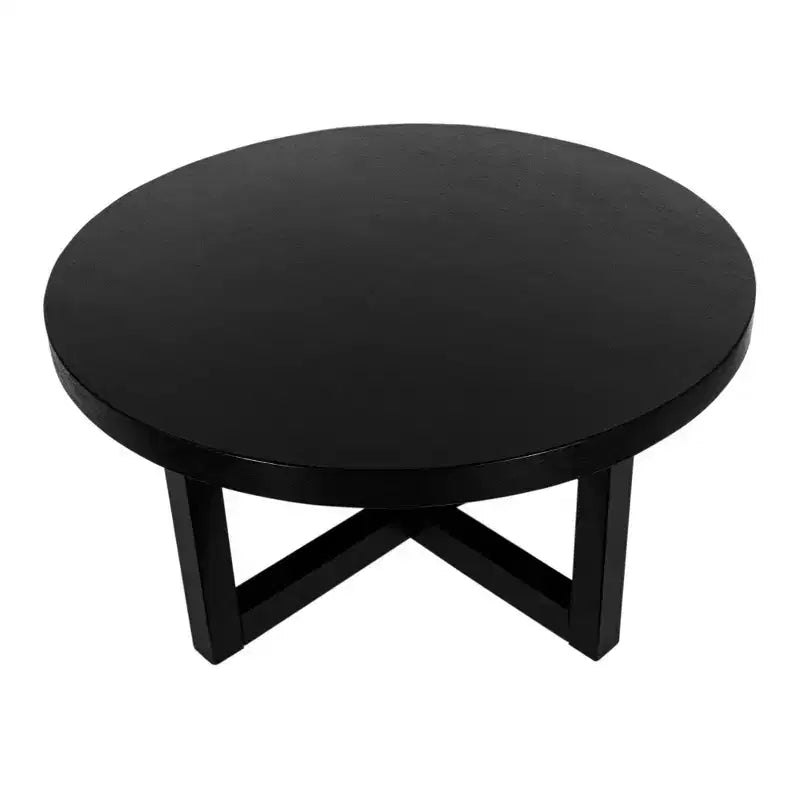 Table basse ronde East at Main 38 avec piétement entrecroisé