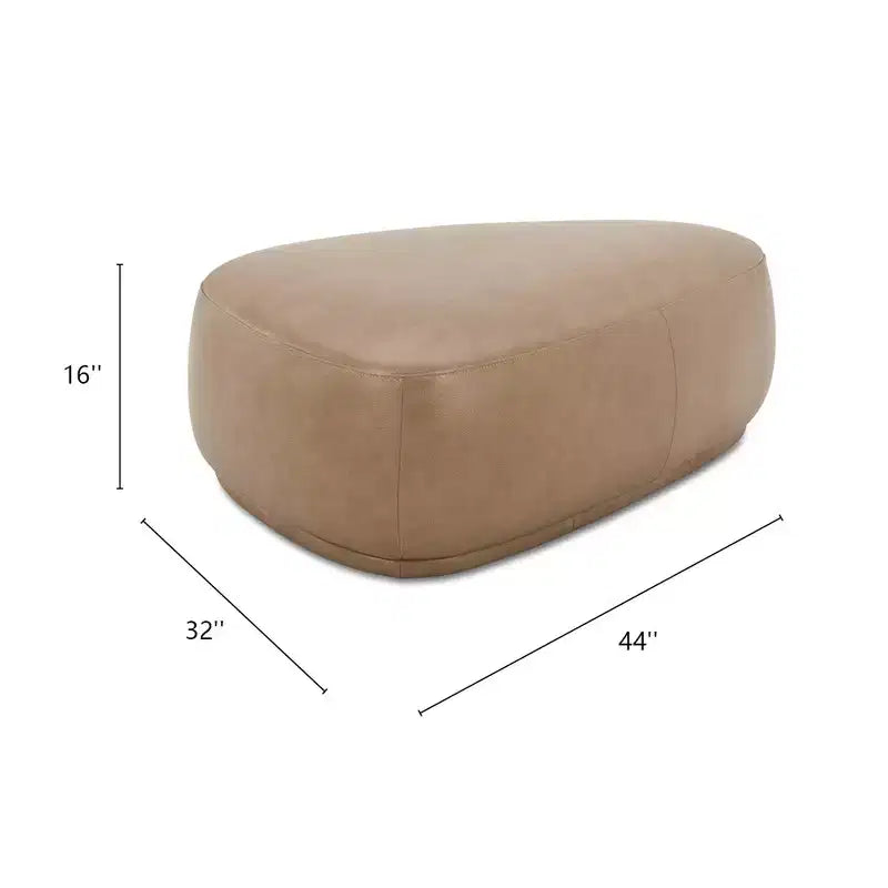 Pouf de cocktail triangulaire arrondi Pebble de 112 cm Jennifer Taylor Home