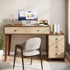 Lantine Bureau d'ordinateur de 130 cm avec 5 tiroirs