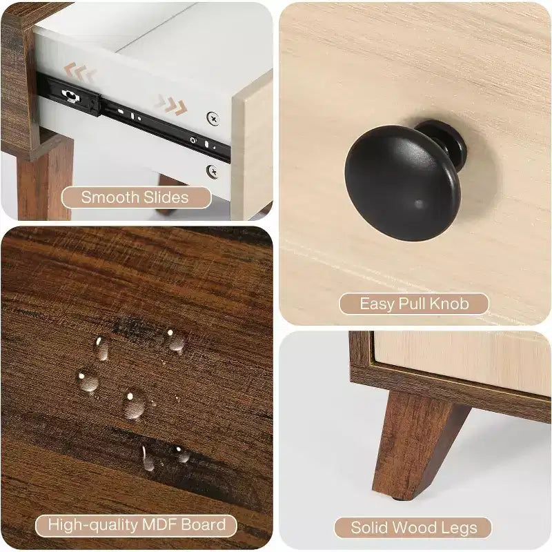 Lantine Bureau d'ordinateur de 130 cm avec 5 tiroirs