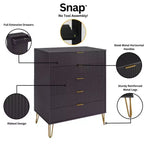 Ensemble 3 pièces Manhattan Comfort Dumbo comprenant une commode à 5 tiroirs, une commode à 6 tiroirs et une table de chevet