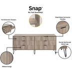 Ensemble 3 pièces Manhattan Comfort Dumbo comprenant une commode à 5 tiroirs, une commode à 6 tiroirs et une table de chevet