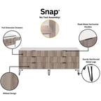 Ensemble 3 pièces Manhattan Comfort Dumbo comprenant une commode à 5 tiroirs, une commode à 6 tiroirs et une table de chevet