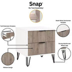 Ensemble 3 pièces Manhattan Comfort Dumbo comprenant une commode à 5 tiroirs, une commode à 6 tiroirs et une table de chevet