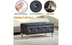 Banc de rangement capitonné pour chambre à coucher, bout de lit, grands bancs de rangement rembourrés, repose-pieds avec boutons en cristal pour salon et entrée