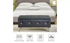 Banc de rangement capitonné pour chambre à coucher, bout de lit, grands bancs de rangement rembourrés, repose-pieds avec boutons en cristal pour salon et entrée