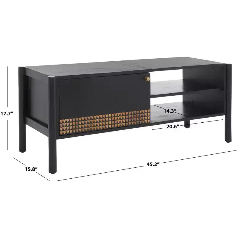 Meuble TV 2 étagères Errington - MED9000 - Noir/Naturel - Safavieh