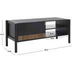 Meuble TV 2 étagères Errington - MED9000 - Noir/Naturel - Safavieh