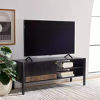 Meuble TV 2 étagères Errington - MED9000 - Noir/Naturel - Safavieh