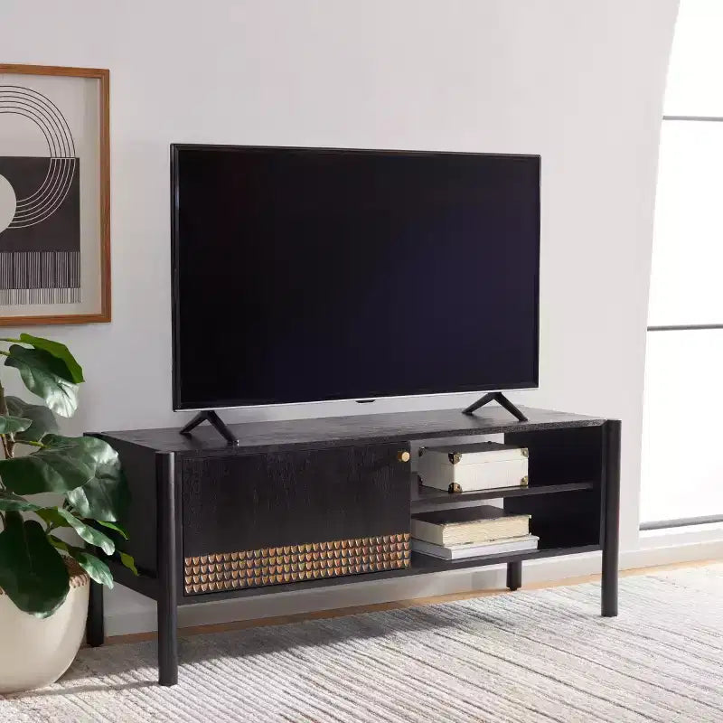 Meuble TV 2 étagères Errington - MED9000 - Noir/Naturel - Safavieh