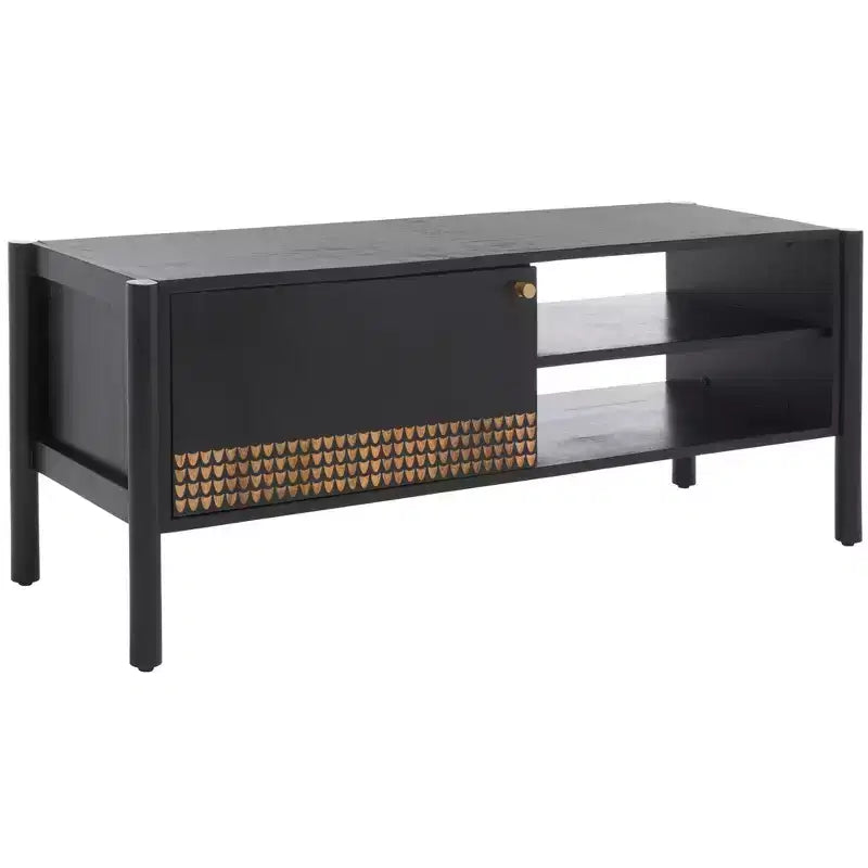 Meuble TV 2 étagères Errington - MED9000 - Noir/Naturel - Safavieh
