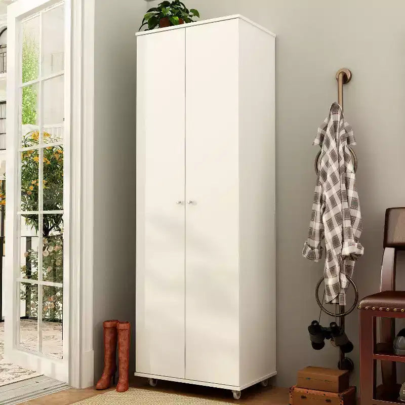 Meuble à chaussures haut de Famapy à 2 portes avec 8 étagères
