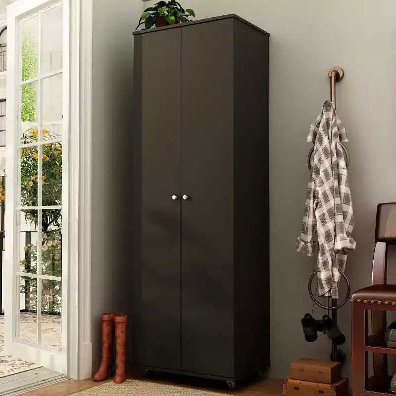 Meuble à chaussures haut de Famapy à 2 portes avec 8 étagères